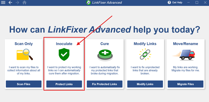 The image is a webpage for LinkFixer Advanced, offering various services like scanning, protecting, fixing, and migrating links.

AI-generated content may be incorrect.